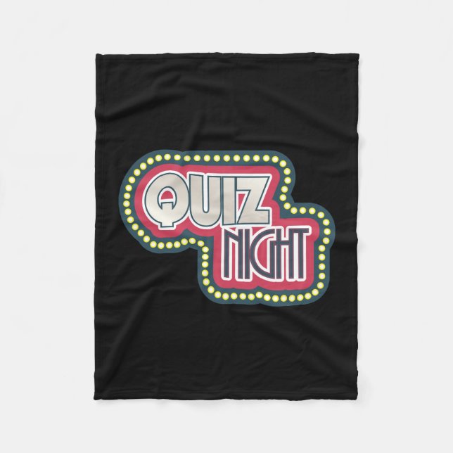 Quiz Night Trivia Party on Black Fleece Blanket (Front)