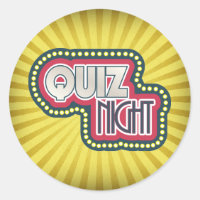 Quiz Night Trivia Party Yellow Sunburst