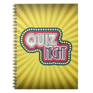 Quiz Night Trivia Party Yellow Sunburst Notebook