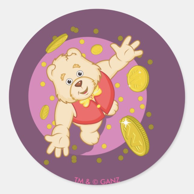 Quizzy Bear Classic Round Sticker (Front)