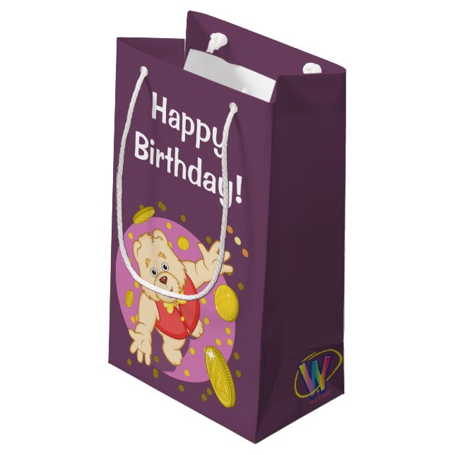 Quizzy Bear Small Gift Bag (Back Angled)