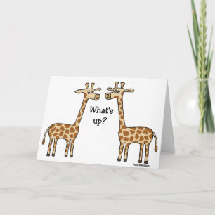 Quoi de neuf ? Carte de voeux drôle de Giraffe
