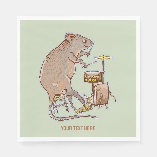 Quokka Australian Animal Drummer Napkin (Front)