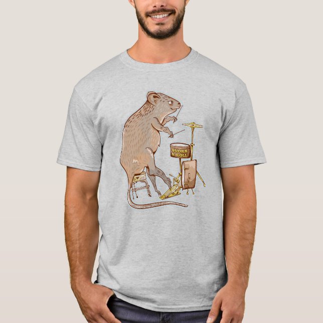 Quokka Australian Animal Drummer T-Shirt (Front)