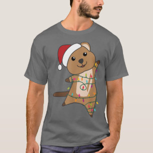 Quokka Christmas Christmas Animals Fairy Lights Wi T-Shirt