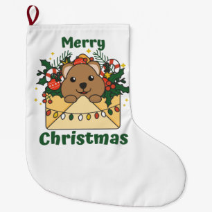Quokka Christmas Letter Winter Animals Quokkas Large Christmas Stocking