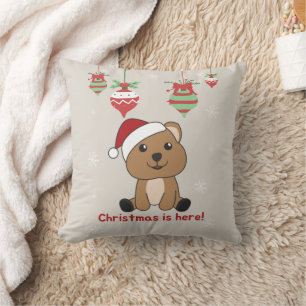Quokka Christmas Snow Winter Animals Quokkas Throw Pillow