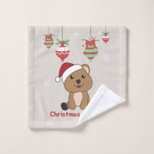 Quokka Christmas Snow Winter Animals Quokkas Wash  Cloth