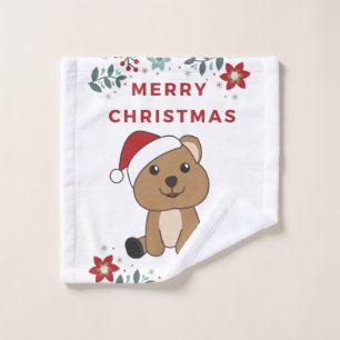 Quokka Christmas Snow Winter Animals Quokkas Wash Cloth