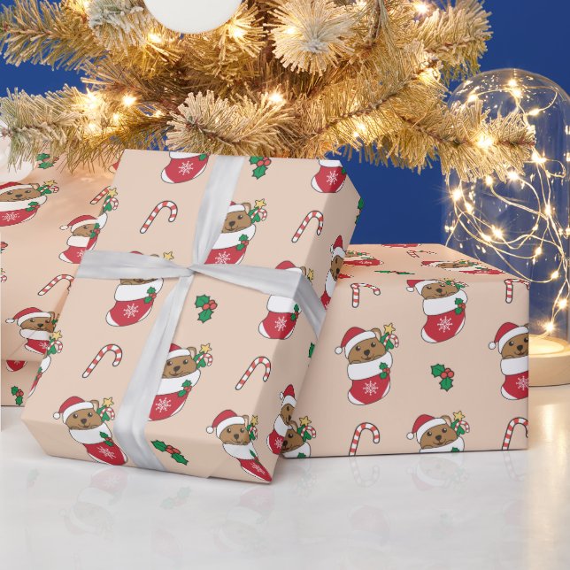 Quokka Christmas Snow Winter Animals Quokkas Wrapping Paper (Holidays)