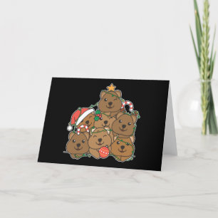 Quokka Christmas Tree Funny Animal Christmas Holid Holiday Card