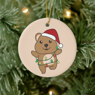 Quokka Christmas Winter Animals Quokkas Ceramic Or Ceramic Ornament