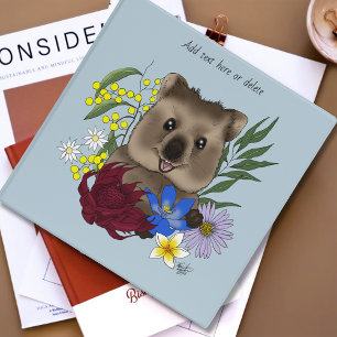 Quokka Happy Australia Floral Blue Binder