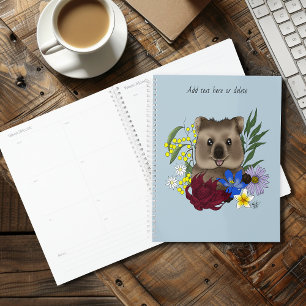 Quokka Happy Australia Floral Blue Planner