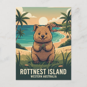Quokka in Rottnest Island Australia Postcard