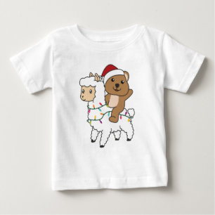 Quokka Llama Christmas Snow Winter Animals Baby T-Shirt