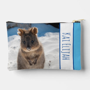 Quokka on the Beach Australia Blue Boys Personal Accessory Pouch