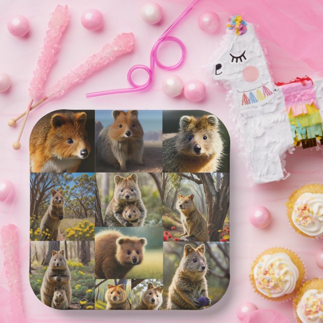 Quokka Photo Collage,  Paper Plate (Party)