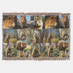 Quokka Photo Collage, Throw Blanket