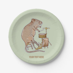 Quokka Playing Drums Paper Plate