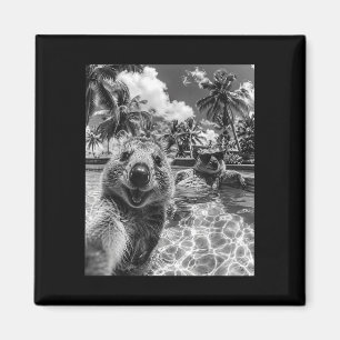 Quokka pool selfie vacation funny animal summer  magnet