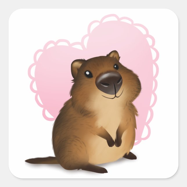 Quokka Square Sticker (Front)