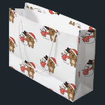 Quokka With Snowman In Winter At Christmas Large G Gift Bag<br><div class="desc">Quokka with snowman in winter for Christmas - a snowman for winter and Christmas. A winter greeting in the cold season for the holidays. Christmas quokka with snowman.</div>