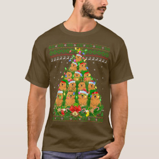Quokka Xmas Lighting Tree Santa Quokka Ugly Christ T-Shirt