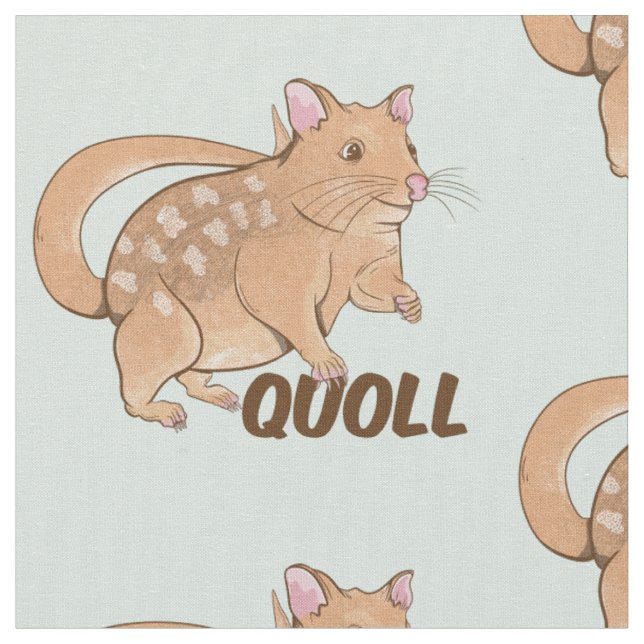 Quoll Australian Marsupial  Fabric (Close Up)