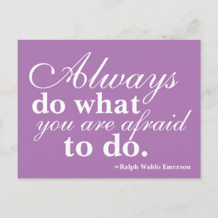 Quotable - Do What You Fear Most Purple and White Postcard
