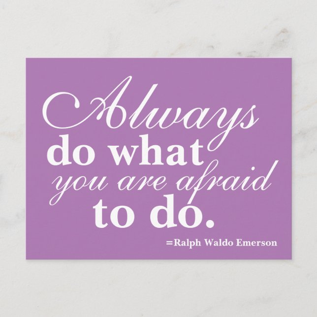 Quotable - Do What You Fear Most Purple and White Postcard (Front)