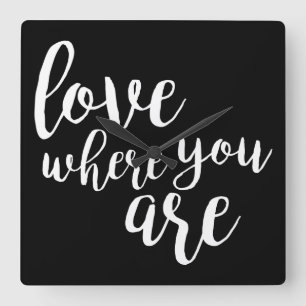 Quotable V Square Wall Clock