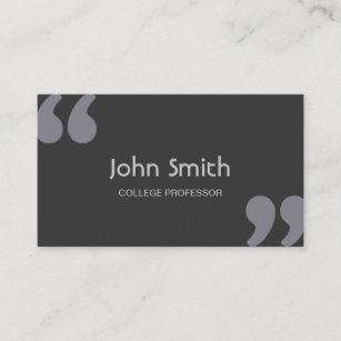 Quotation Marks College Professor Business Card
