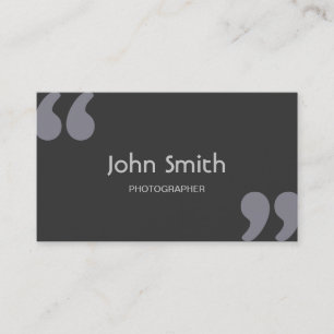 Quotation Marks Photographer Business Card