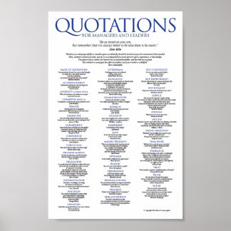Quotations for Managers and Leaders Poster