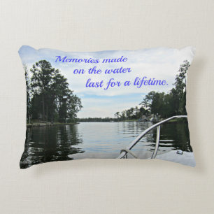 Quote about time spent on the water. decorative pillow
