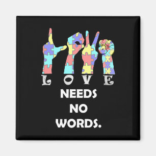 Quote Asl Love Needs No Words  Magnet