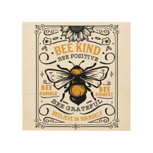 Be kind lovely bee heart design - Bee Kind Funny Bee - Posters and Art  Prints