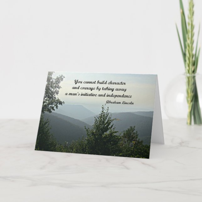 Quote by Abraham LIncoln: You cannot build Card (Front)