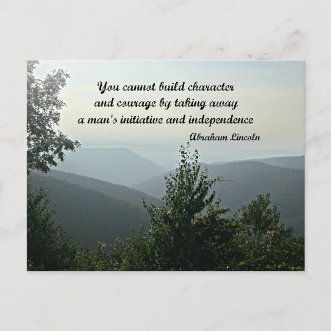 Quote by Abraham LIncoln: You cannot build Postcard (Front)