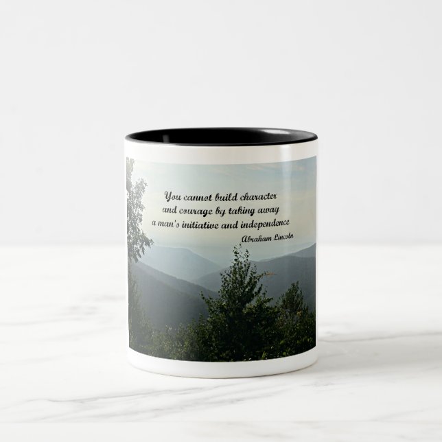 Quote by Abraham LIncoln: You cannot build Two-Tone Coffee Mug (Center)