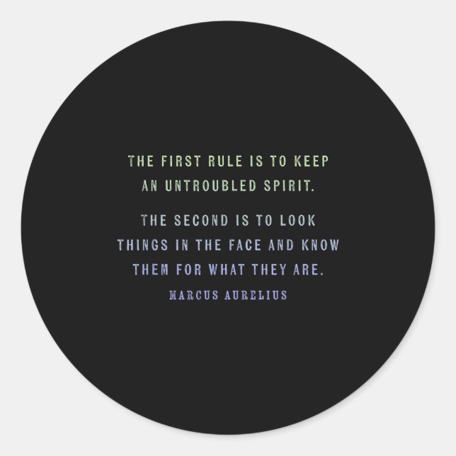Quote By Marcus Aurelius Stoic, Mindset Motivation Classic Round Sticker (Front)