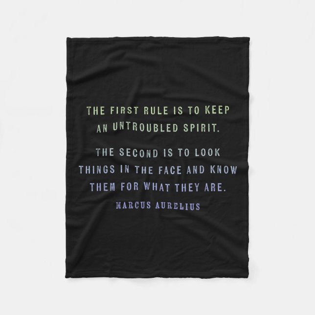 Quote By Marcus Aurelius Stoic, Mindset Motivation Fleece Blanket (Front)