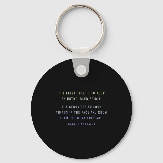 Quote By Marcus Aurelius Stoic, Mindset Motivation Keychain (Front)
