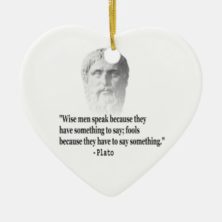 Quote By Plato Ceramic Ornament