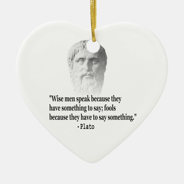 Quote By Plato Ceramic Ornament (Front)