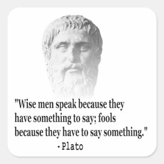 Quote By Plato Square Sticker