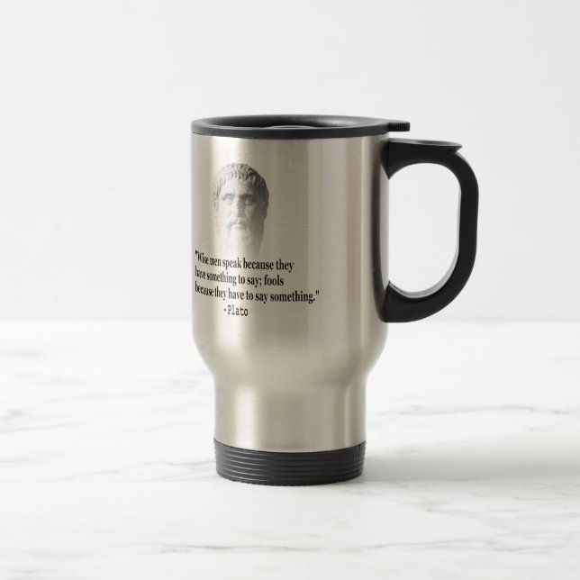 Quote By Plato Travel Mug (Right)