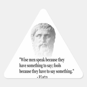 Quote By Plato Triangle Sticker