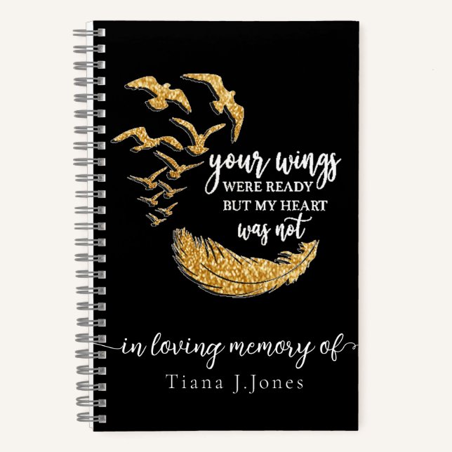 Quote Elegant Mom Memorial Grief Sympathy Notebook (Front)